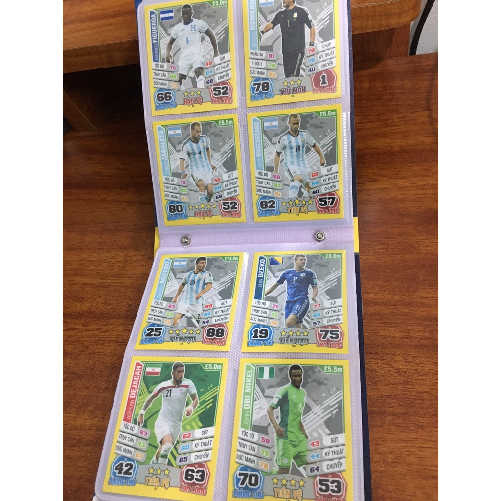 Bộ Sưu Tập 96 Thẻ Cầu Thủ In Album Match Attax 2014 Cúp Thế Giới