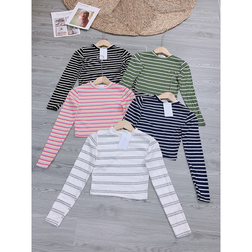 Áo Thun Croptop Tay Dài Nhiều Màu Cá Tính - Áo Roptop MS:Z01