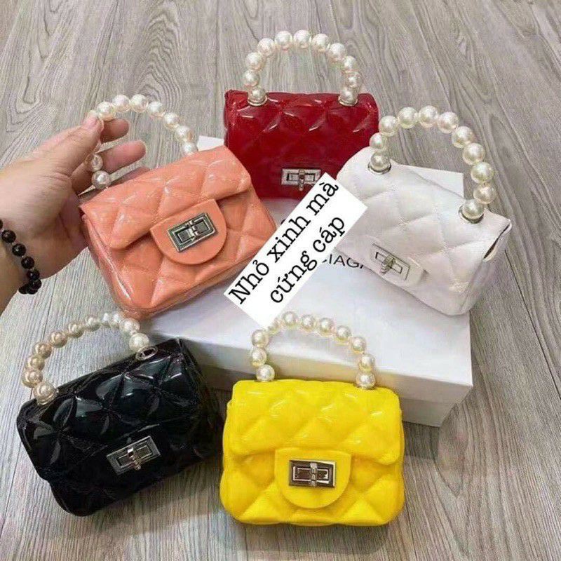 TÚI XÁCH MINI QUAI NGỌC ĐỦ MÀU CHO MẸ VÀ BÉ