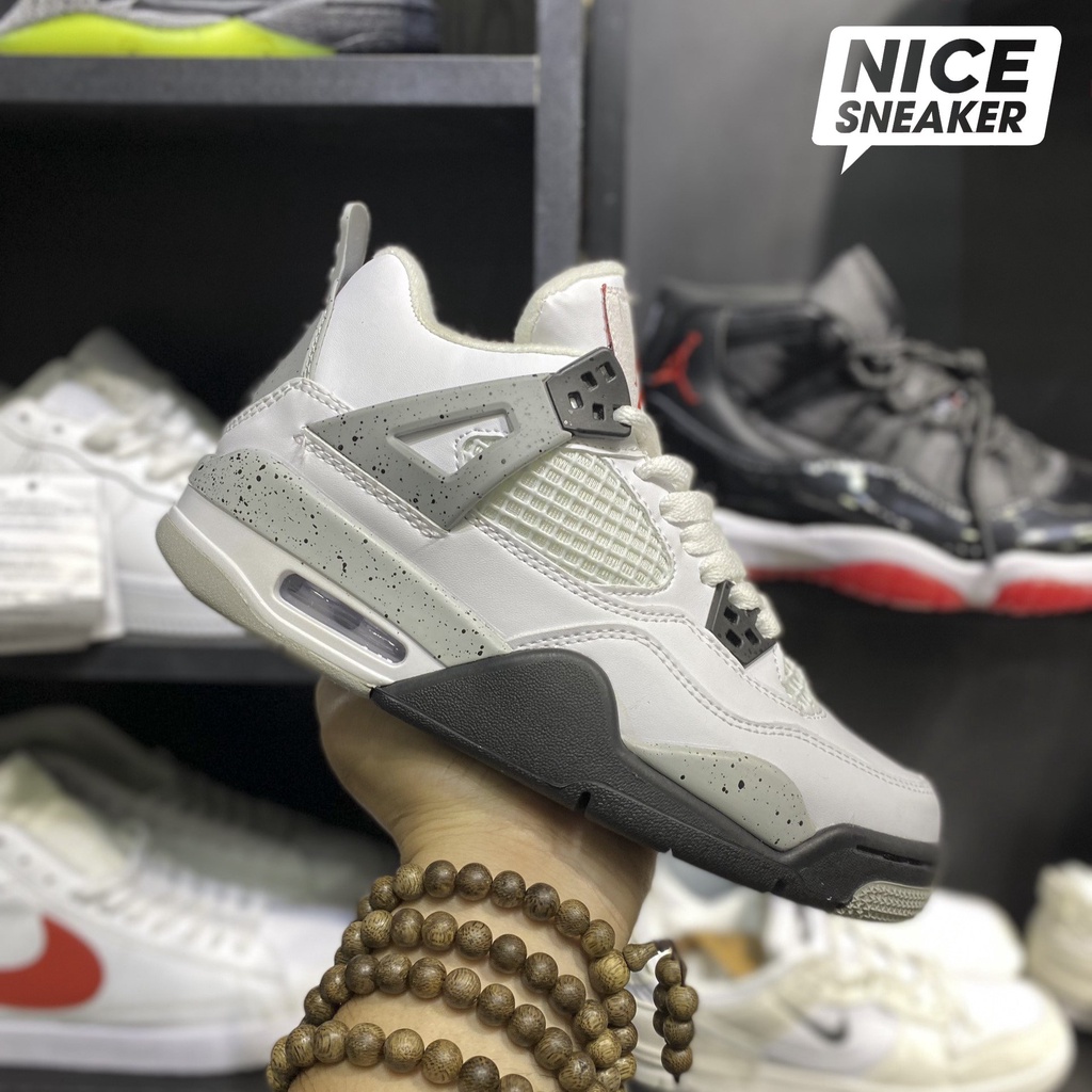 Giày Jordan 4 White Cement (Trắng/Xám) - Phiên bản 1:1 chuẩn | Nice Sneaker