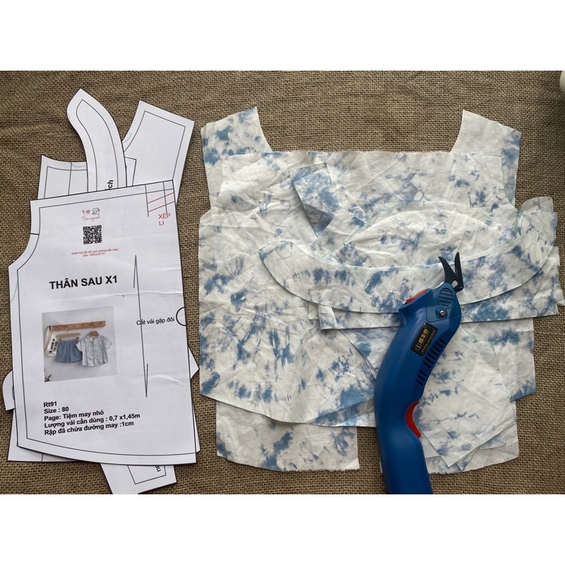 RT91_rập giấy may bộ đồ bé trai