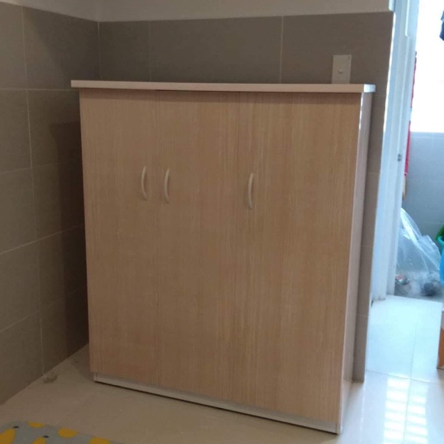 Tủ nhựa đài loan 3 cánh vân gỗ ngang 105 cao 125