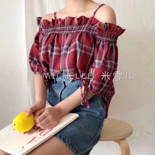 Áo trễ vai kẻ siêu xinh