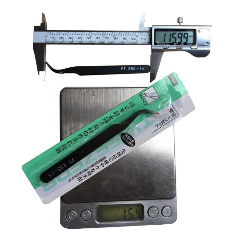 Nhíp Inox Màu Đen Chống Tĩnh Điện Xoắn Dán Móng Tay Nghệ Thuật Diy NHIP 86