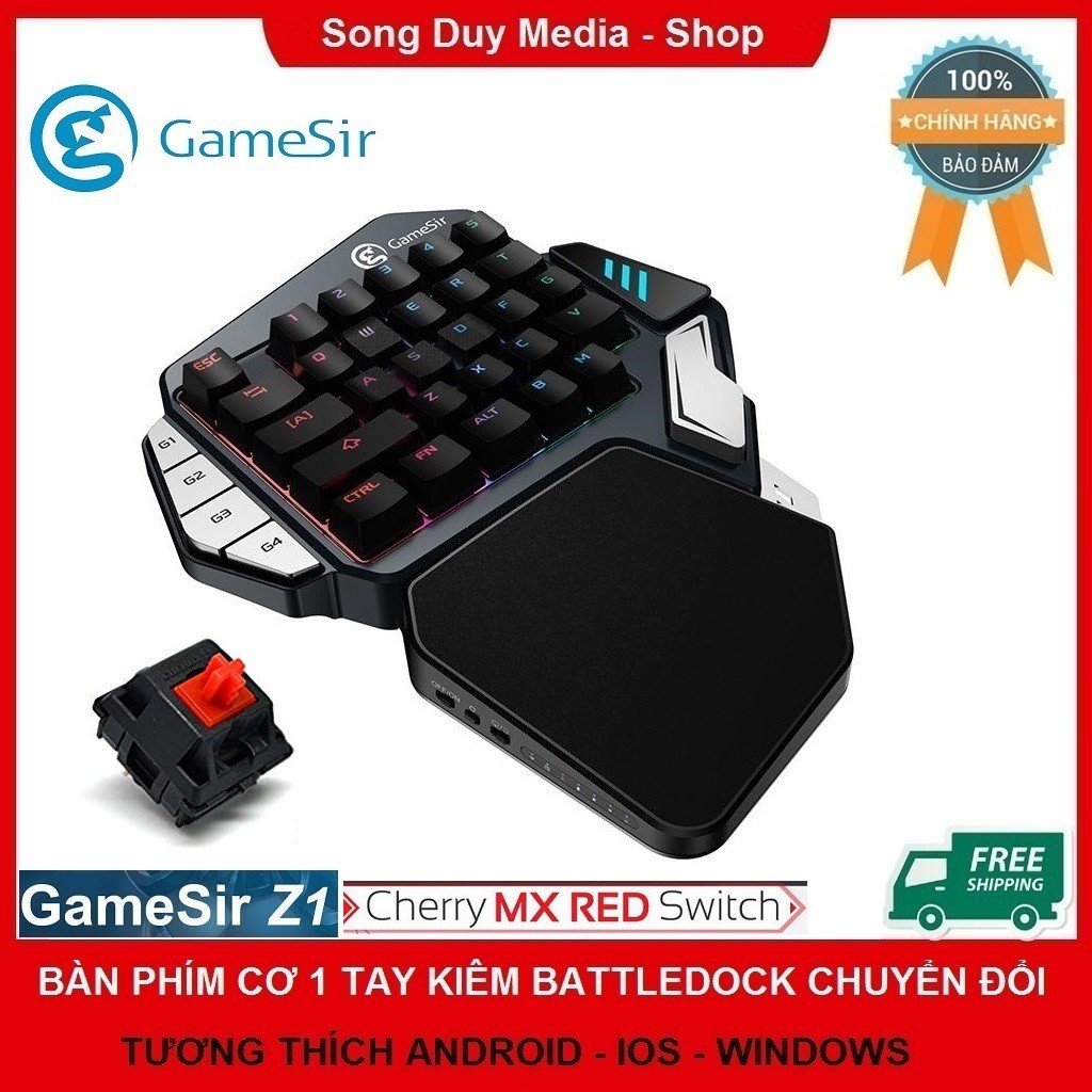 Bàn Phím Cơ Chơi Game GameSir Z1 | Hỗ Trợ Android/ IOS/PC Chơi Game Pubg, Rules Of Survival Moblie