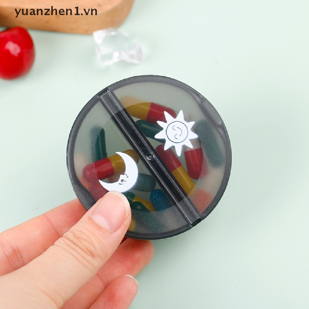 Hộp Đựng Thuốc 2 Lần Màu Đen Sức Chứa Lớn 7 Ngăn Tiện Lợi