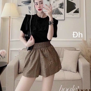 Quần đùi nữ 3D vải xốp mặc nhà, quần sooc nữ mùa hè mặc tôn dáng