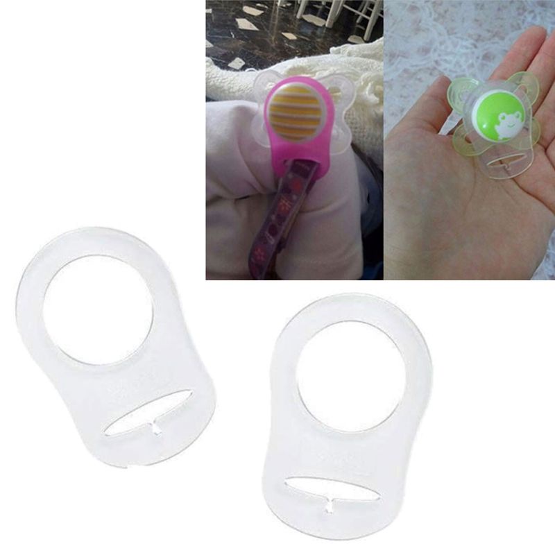 Kẹp Giữ Núm Vú Giả Bằng Silicon Trong Suốt Cho Bé