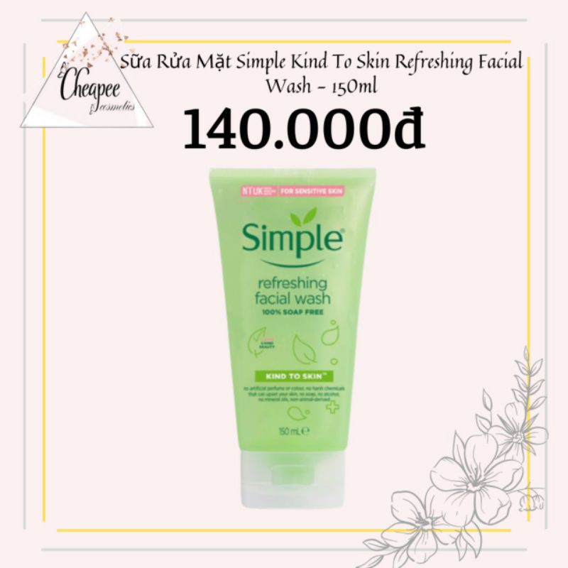 Combo 5 Món Dưỡng Da Simple Cực Lành Tính, Dịu Nhẹ Kể Cả Da Nhạy Cảm Chuẩn Uk