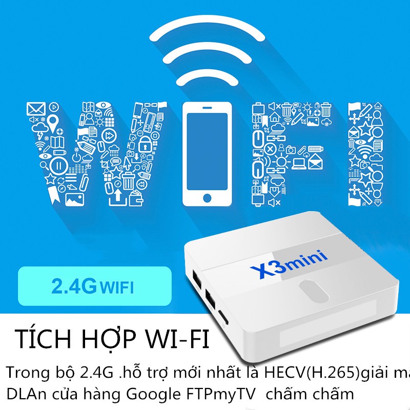 tivi box Rockchip RK3229 X3mini 2G+16G android box Phỏng theo phiên bản Việt hóa của android9.0 android tv box