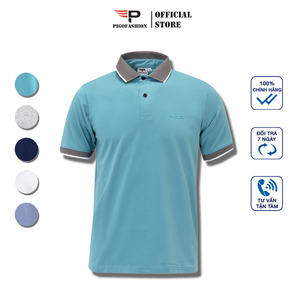 Áo Polo Nam cổ bẻ phối , vải cá sấu cotton siêu mát, dáng regular, bền màu PPL32 Pigofashion
