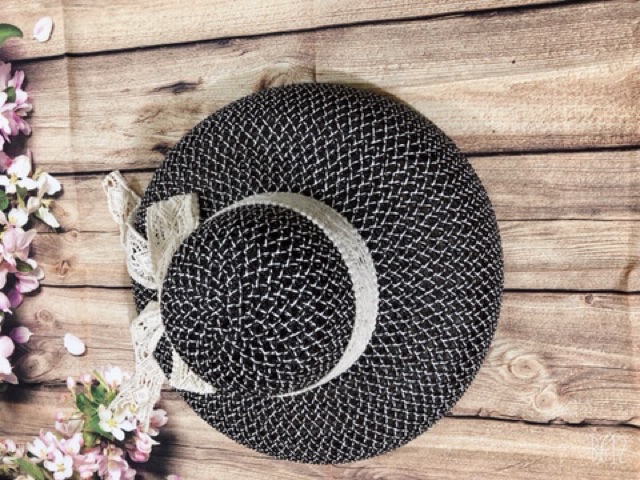 Mũ lồng đèn đầu tròn vành đại nơ ren