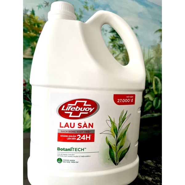 Nước Lau Sàn Lifebuoy BotaniTECH Hương Tràm Trà & Khuynh Diệp chai 3.6L