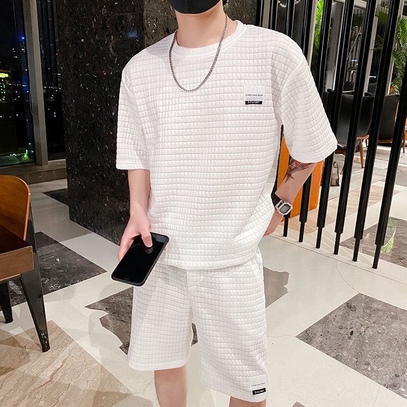 Set quần áo ngắn tay phong cách thể thao thời trang hè cho nam