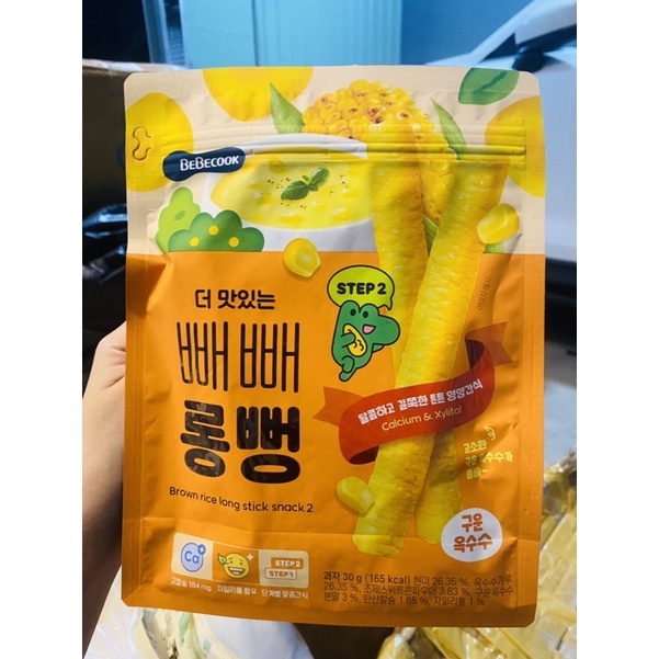 Bánh gạo lứt Que Dài Bebecook Hàn Quốc cho bé ăn dặm siêu ngon dinh dưỡng
