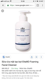 [ BÁN LẺ GIÁ SỈ 600k sale còn 270k ] Sữa rửa mặt tạo bọt elta md