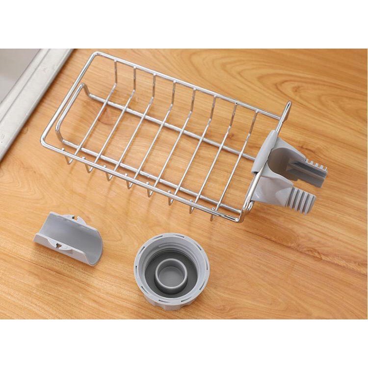 Giá Inox Để Giẻ Rửa Bát Kẹp Vòi Nước Tiện Lợi