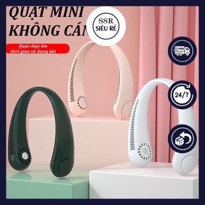 Quạt Đeo Cổ 3 tốc độ 4000mah mini có báo pin cổng sạc usb tiện lợi (LA76102)