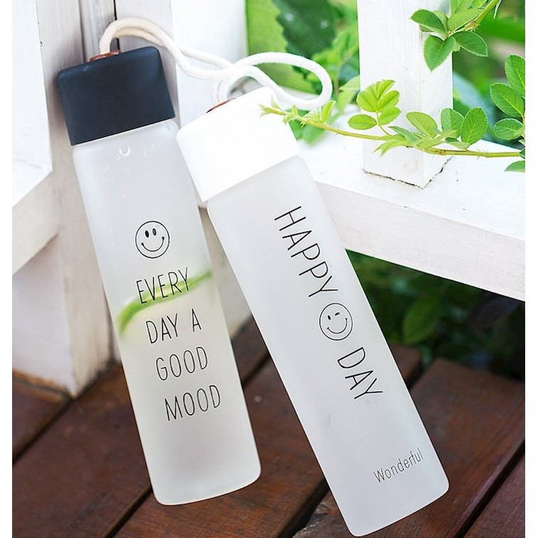 COMBO 2 Bình đựng nước giữ nhiệt thuỷ tinh - Bình đựng nước Lucky day mẫu mới kiểu dáng thể thao hiện đại