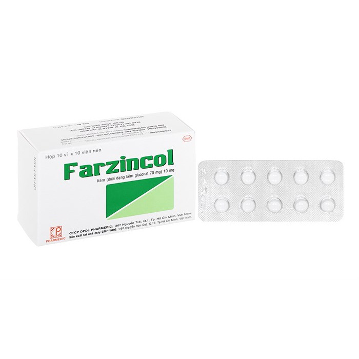 [GIÁ GỐC] Farzincol viên uống bổ sung Kẽm hộp 100 viên