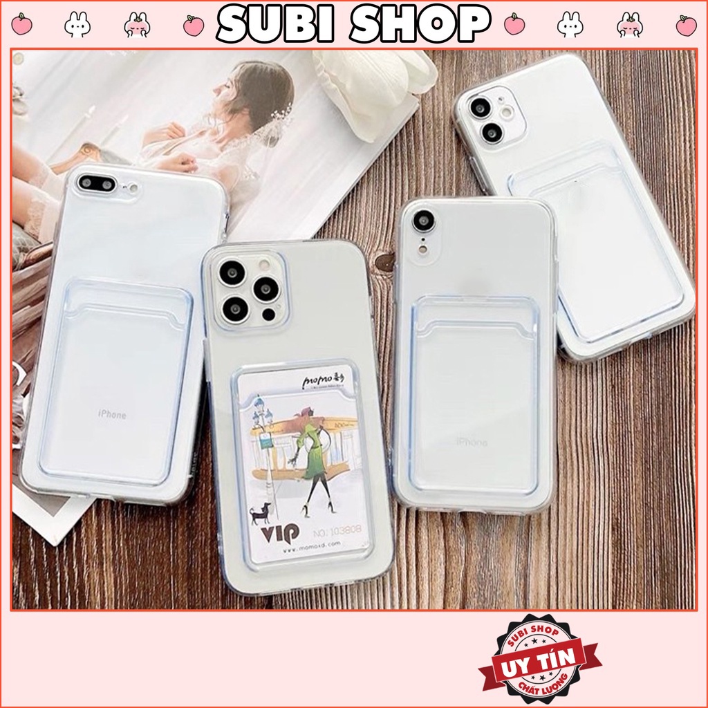 Ốp Lưng iPhone Chống Sốc Trong Suốt Dạng Ví Để Thẻ Cư Dân Ảnh 6/6plus/6s/7/7plus/8/8plus/x/xs/11/12/13/14/pro/max/plus