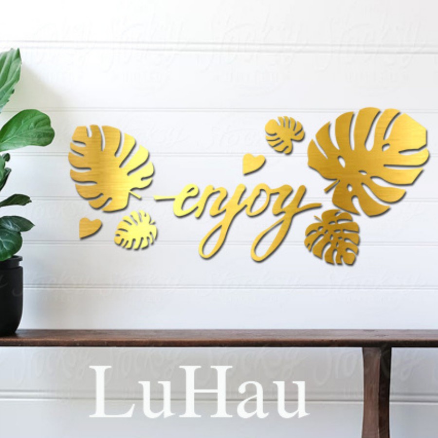 Tranh dán tường mica alu vàng gương 3d Enjoy tranh spa tranh dán tường 3d phòng ngủ