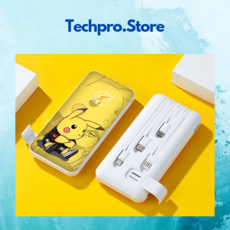 Sạc dự phòng 20000mah - Pin dự phòng 20000mah in hình dễ thương hỗ trợ 4 cổng sạc