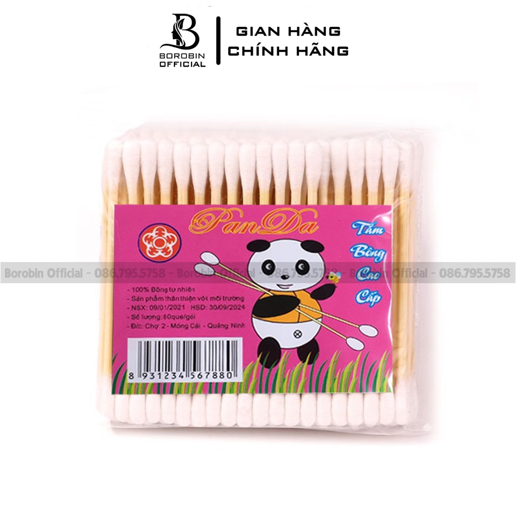 Tăm Bông Ngoái Tai 100 Que Thân Gỗ Thân Thiện Với Môi Trường - Borobin Store