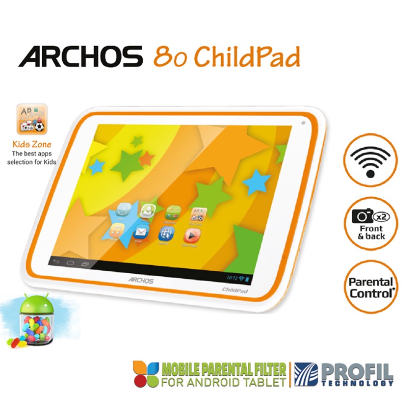 Máy tính bảng dành cho trẻ em ARCHOS 80 ChildPad màu trắng cam