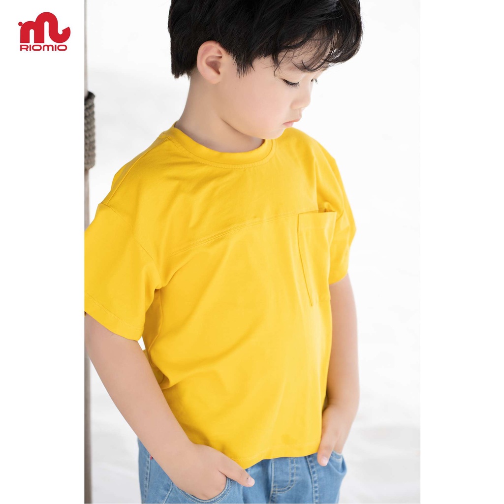 Áo thun cotton bé trai  3-11 tuổi size 15-40kg RIOMIO cotton 4 chiều túi hộp phong cách Hàn Quốc - RA203