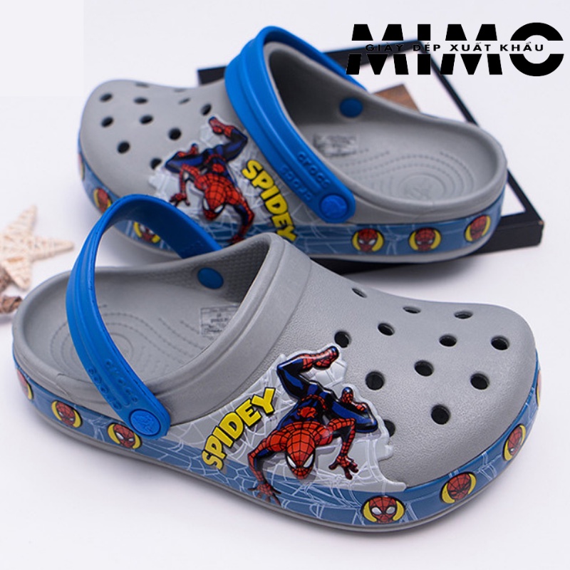 [Tặng 10 jibit] - Dép sục Cross 3D hình nhện siêu êm nhẹ, chống trơn trượt cho bé trai