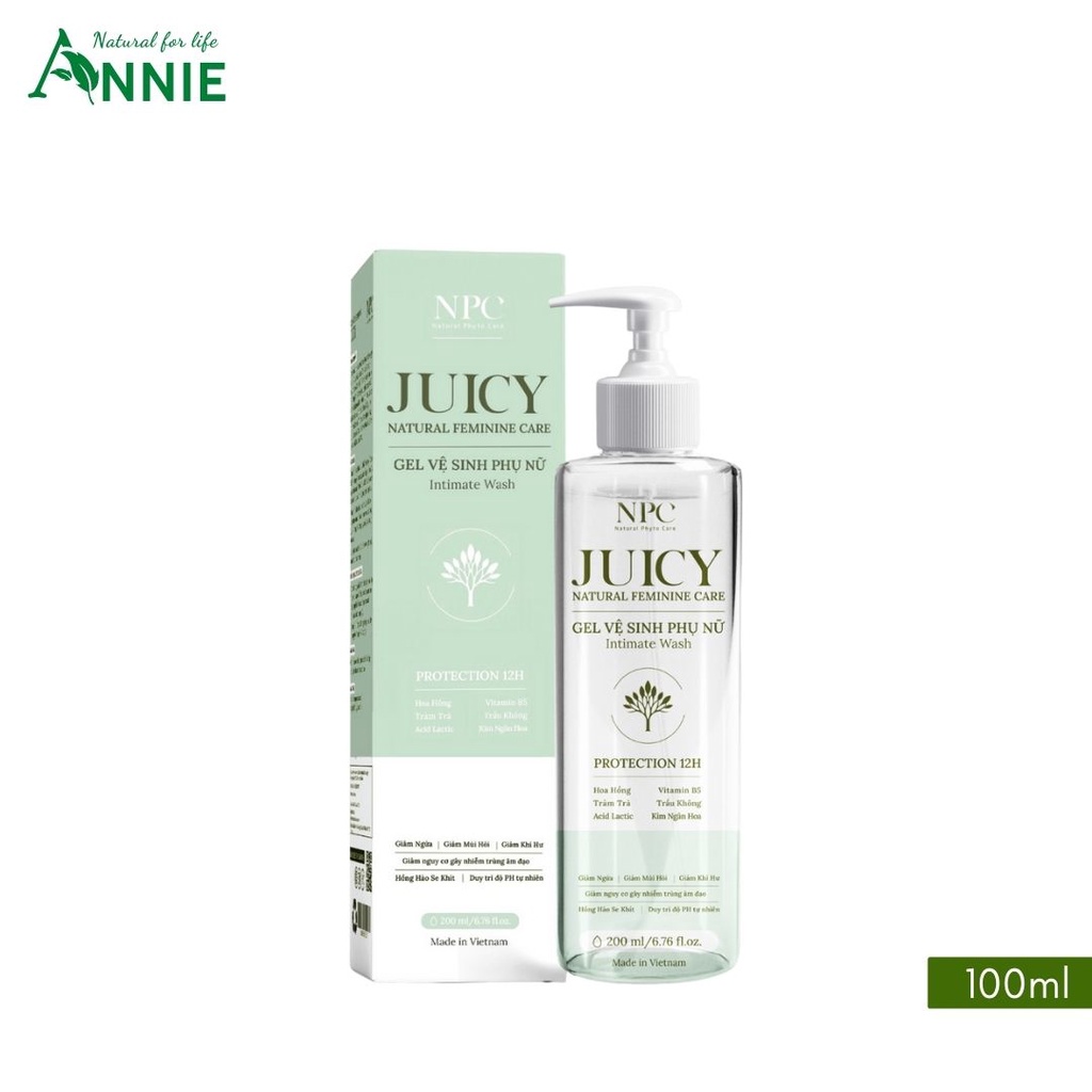 dung dịch vệ sinh thảo dược Juicy từ thiên nhiên giúp làm sạch, cân bằng pH âm đạo, ngăn chặn sự phát triển của vi khuẩn