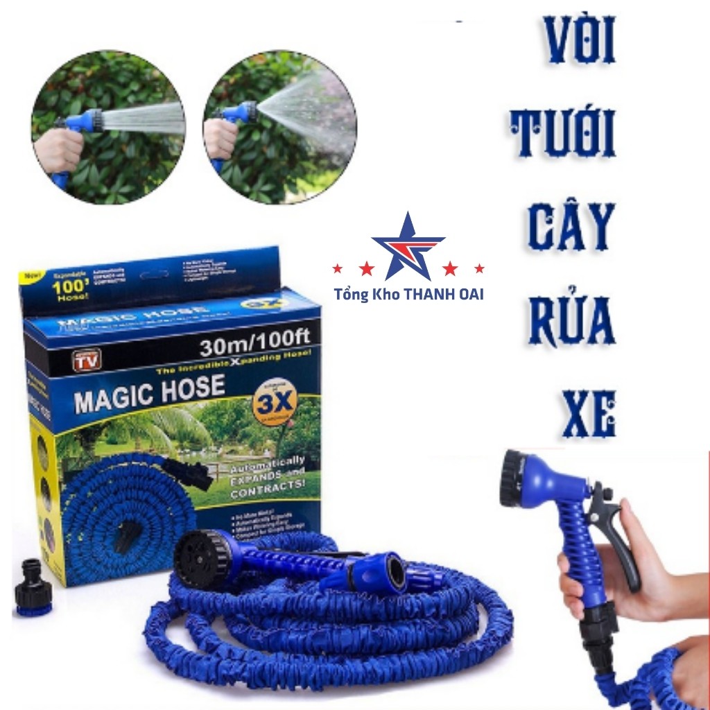 Vòi tưới cây rửa xe đa năng tăng áp giãn nở tự động