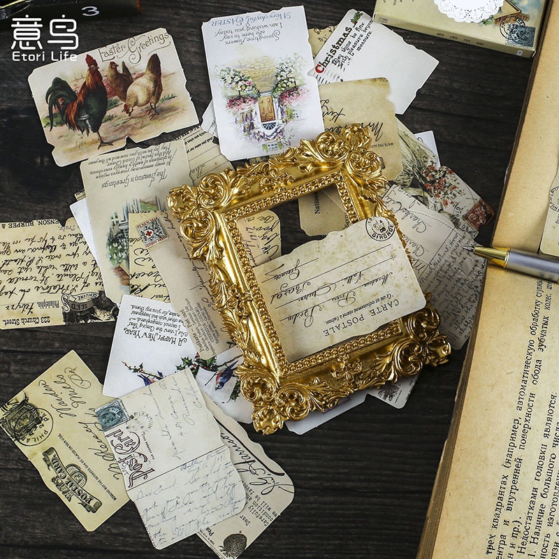 Bộ 24 miếng dán trang trí sổ tay phong cách Vintage