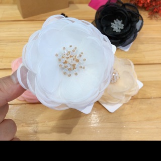 Hoa voan cài áo - váy nhuỵ pha lê ( ảnh thật )