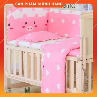[Tặng Mã 70K – Hàng Chính Hãng] BỘ QUÂY CŨI KÈM ĐỆM (mẫu lợn hồng)