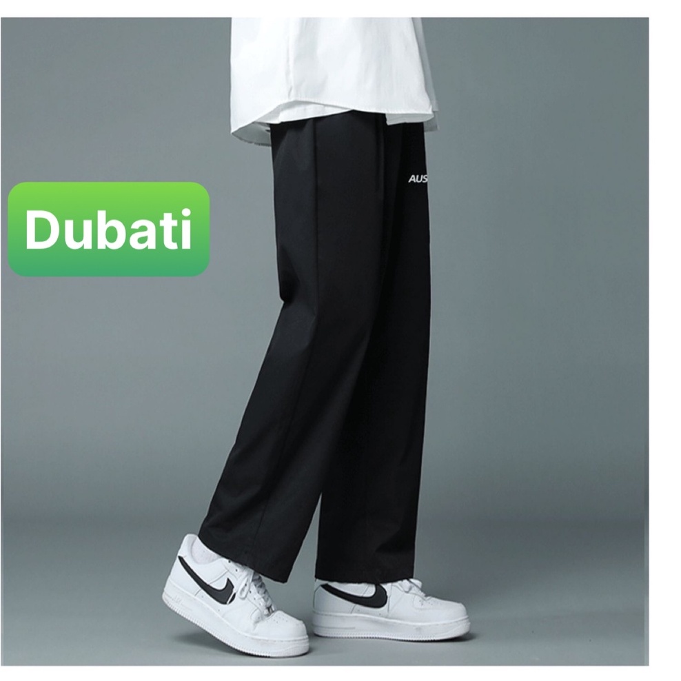 Quần baggy nam nữ Unisex ống rộng in chữ AUSSUP - Kiểu quần Kaki Nam Nữ Ống Suông Basic Unisex hot mùa hè - Dubatifashon