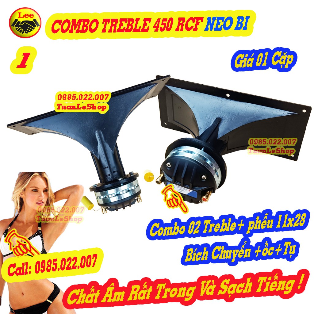 COMBO 2 CỦ LOA TREBLE RCF 450 NEO BI + PHỄU 11X28+BÍCH CHUYỂN+TỤ - TREP 450 RCF NEO BI