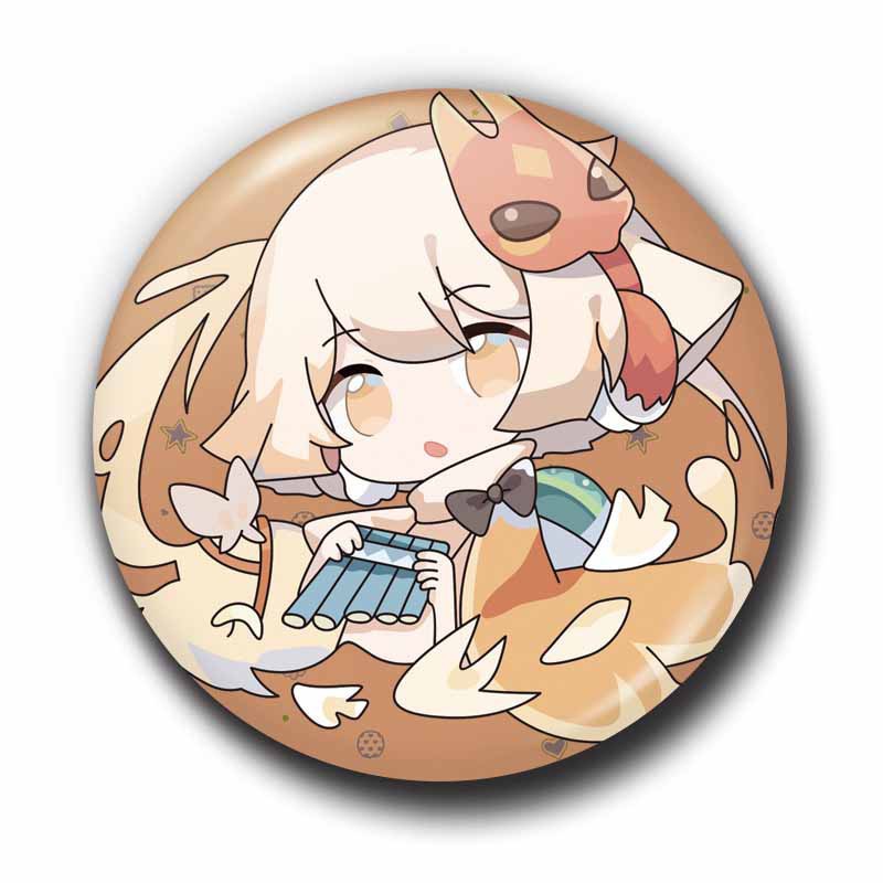 Huy hiệu cài áo in hình anime chibi Genshin Impact quà tặng dễ thương