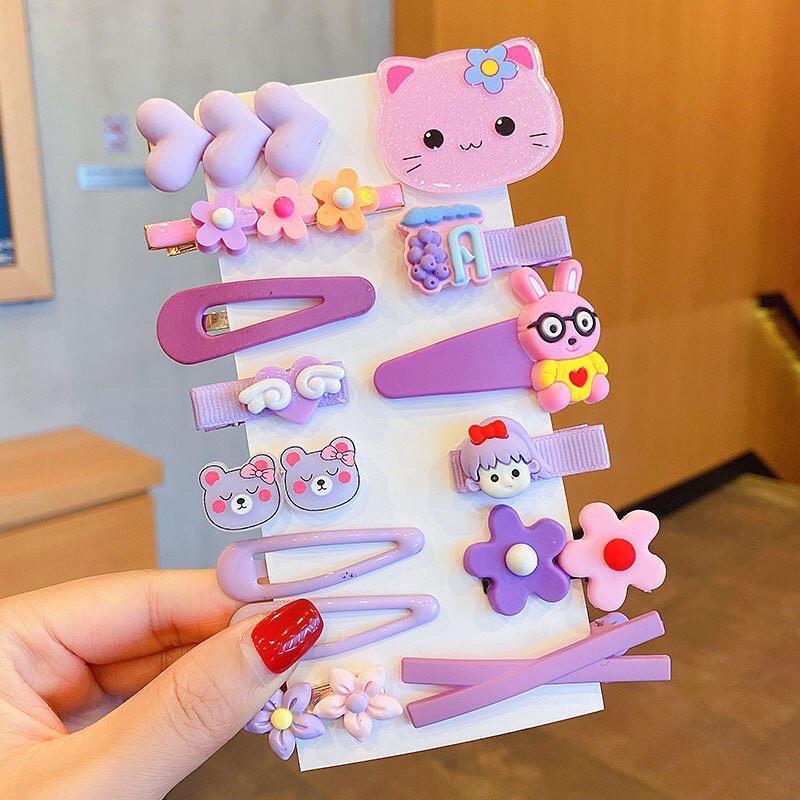 Set 14 Kẹp Mái Nhiều Hình Dễ Thương Cho bé yêu ❤️T212