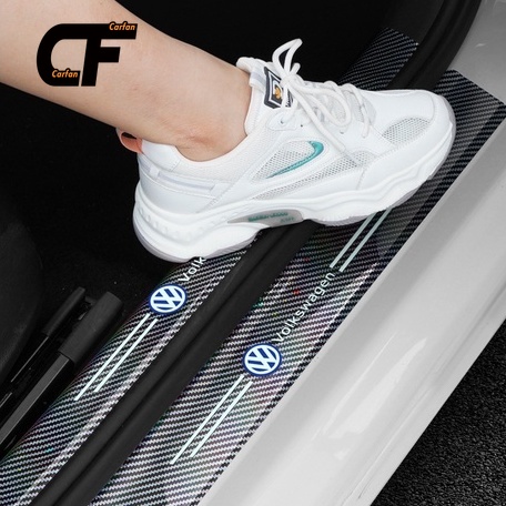 Ánh sáng ban đêm Nhãn dán Nẹp Dán Vân Carbon 5D Chống Trầy Xước Bảo Vệ Bậc Cửa Ô Tô/ Bảo Vệ Cốp Sau Ô Tô Cho Nhiều Hãng Xe Mazda Honda Toyota BMW Benz Hyundai Audi Nissan Ford