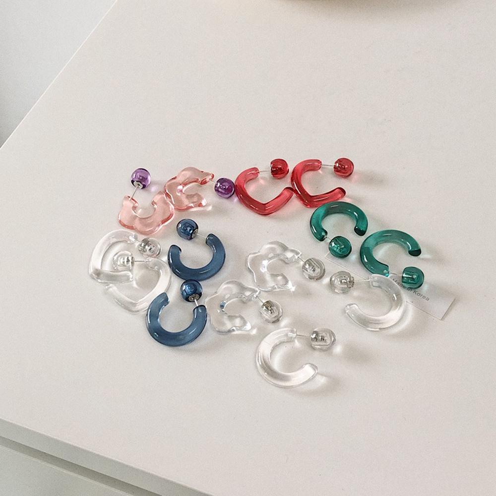 Bông Tai Chữ C Trong Suốt Phong Cách Hàn Quốc Đơn Giản Cho Nữ 2life