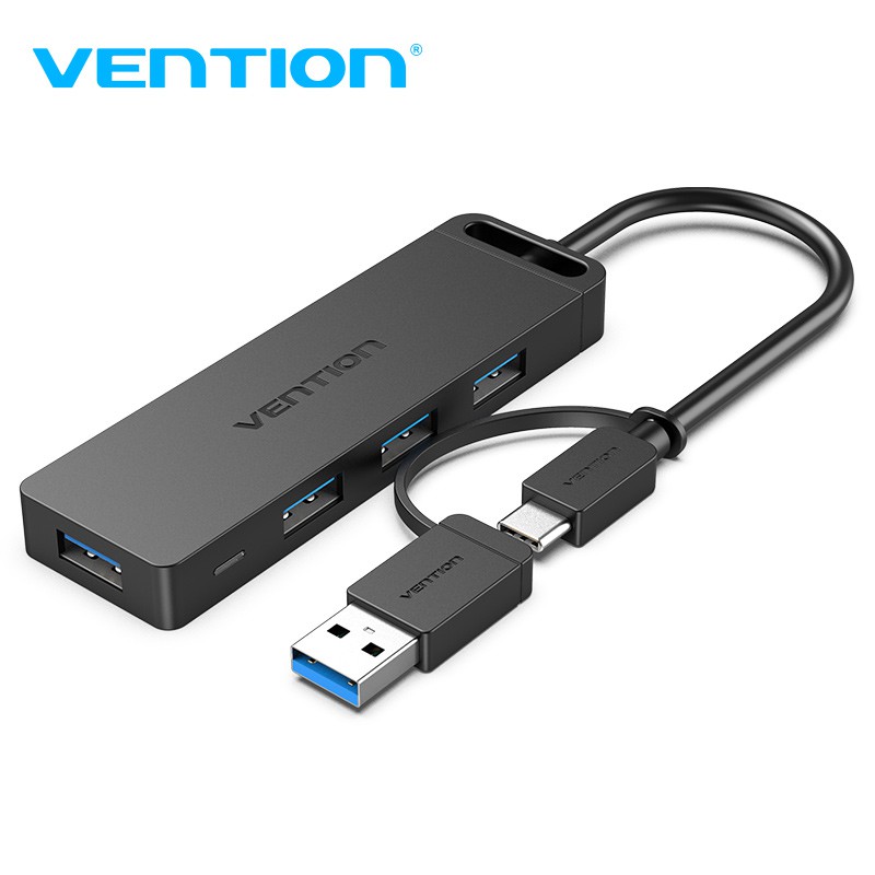 VENTION Bộ Chia Usb 3.0 &amp; Type-C 4 Cổng Usb 3.0 Tốc Độ Cao