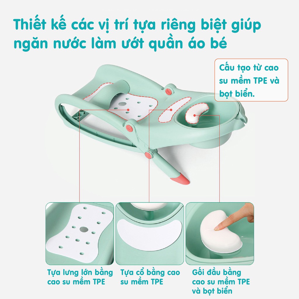 Bàn ghế nằm gội đầu cho bé Holla có tay vịn