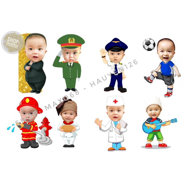 Combo sản phẩm thiết kế chibi cho bé