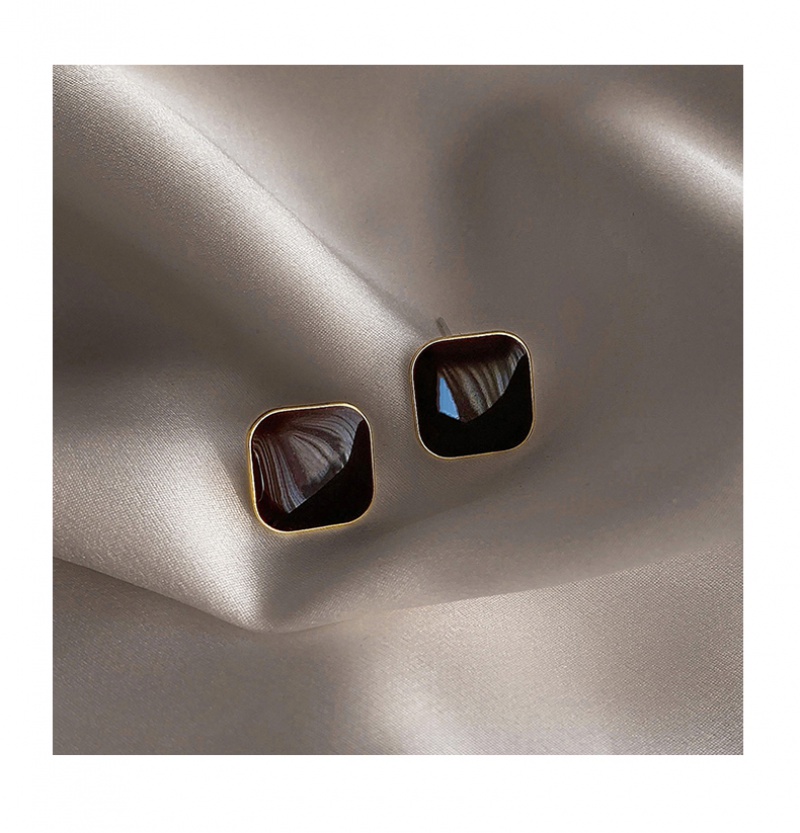 Bông tai hình vuông mạ bạc thời trang 2023 cho nữ