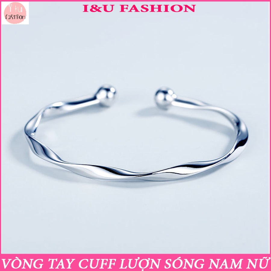 Vòng Tay Cuff Nam Nữ UNISEX Mảnh Nhẹ Lượn Sóng Độc Đáo Thời Trang Retro Kiểu Mở Dễ Điều Chỉnh Kích Thước Màu Bạc VT-60