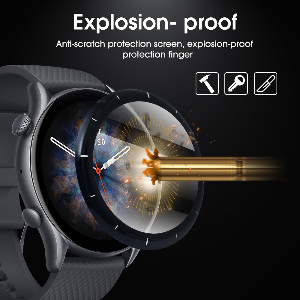 Miếng Dán Màn Hình Cong 3D Mềm Trong Suốt Chống Trầy Cho Amazfit GTR 3 Series / HD