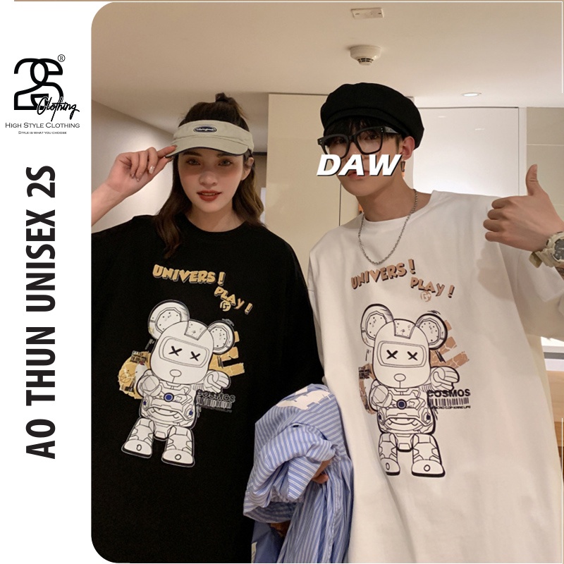 Áo Thun Unisex 2S Clothing - DK98 Form Rộng Tay Lỡ, Áo Phông Nam Nữ Freesize