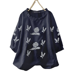 ZANZEA Áo tay lửng cổ tròn thêu hoa thời trang dành cho nữ
